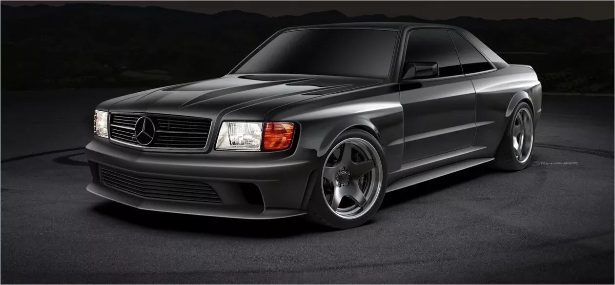 renntech goes for the king of restomods with mercedes sec v12 widebody aka sledgehammer 2